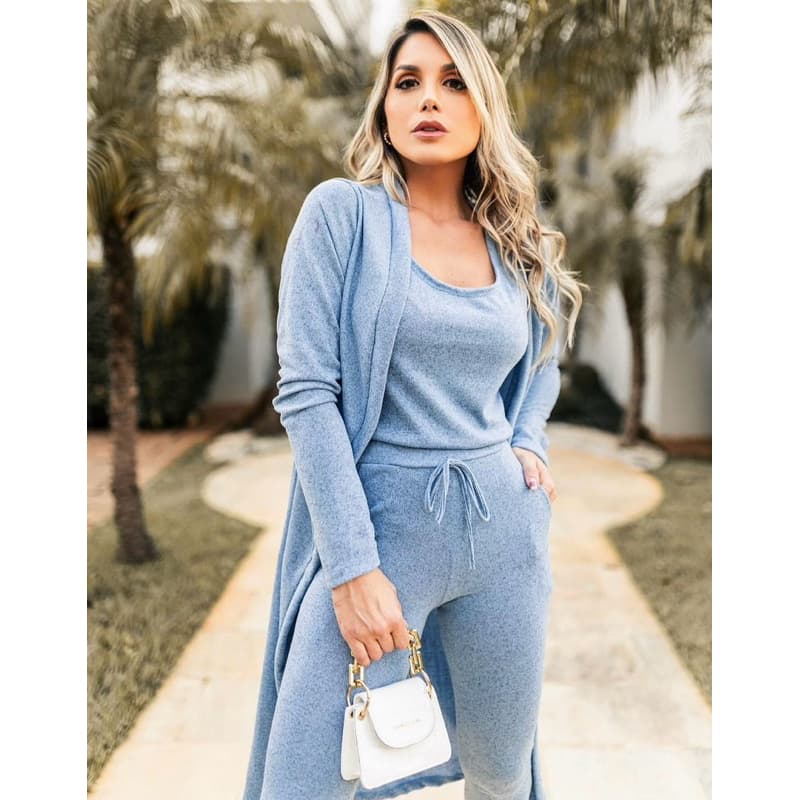 Conjunto de 3 peças lanzinha moletinho moda inverno