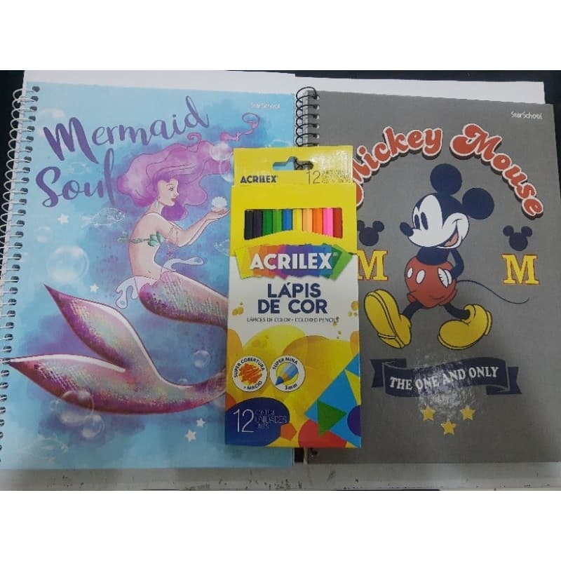Kit Escolar com 2 cadernos e 1 Lápis
