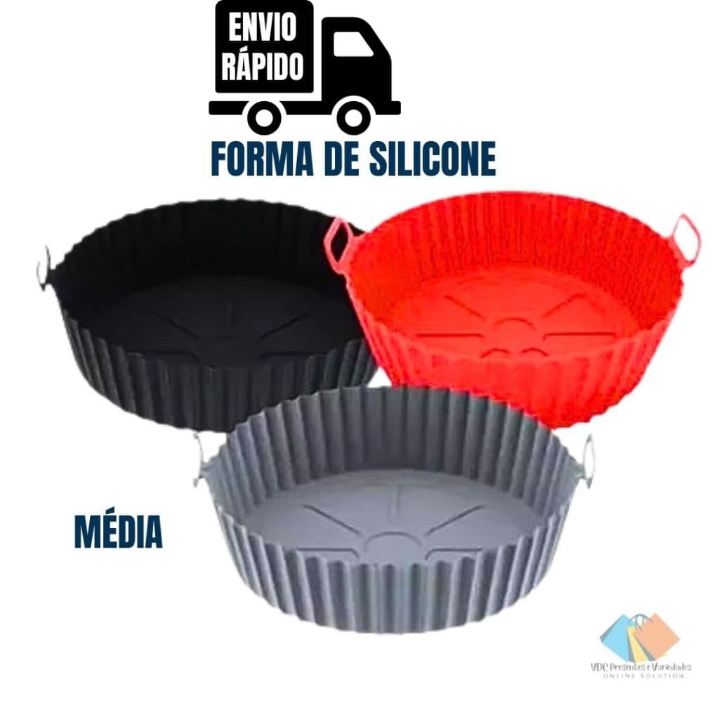 Forma Assadeira Redonda Fritadeira Eletrica Silicone Air Fryer Pratica