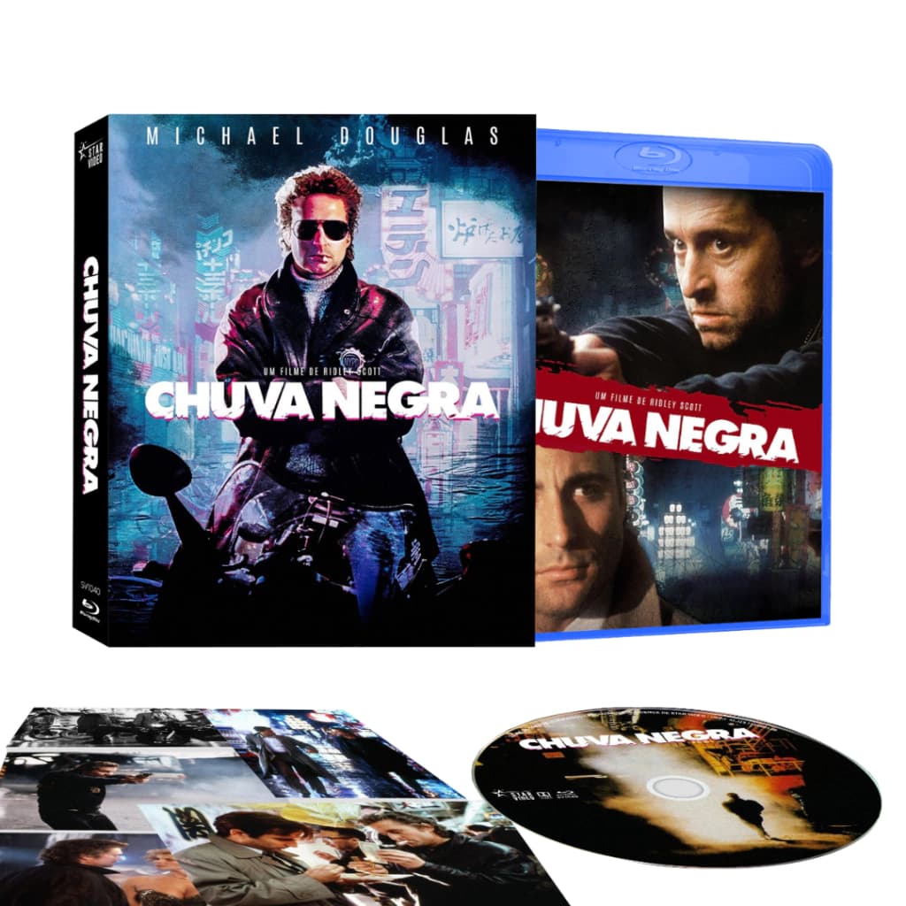 Blu-Ray - Chuva Negra - Ridley Scott - Michael Douglas - Edição de Colecionador com encarte luva holográfico e 4 cards