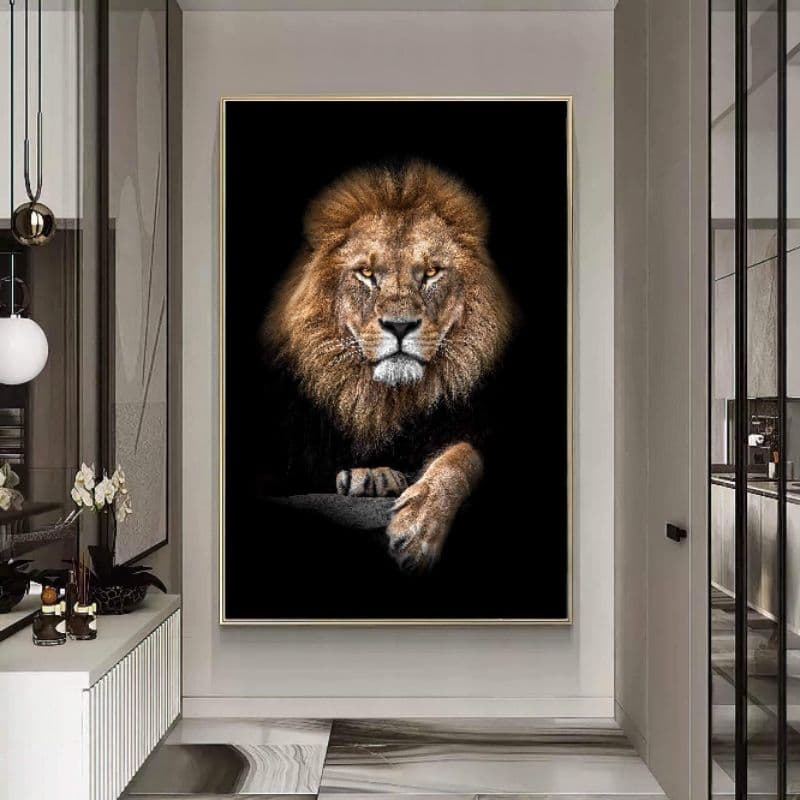 Quadro Decorativo O Leão Majestoso 70x50cm