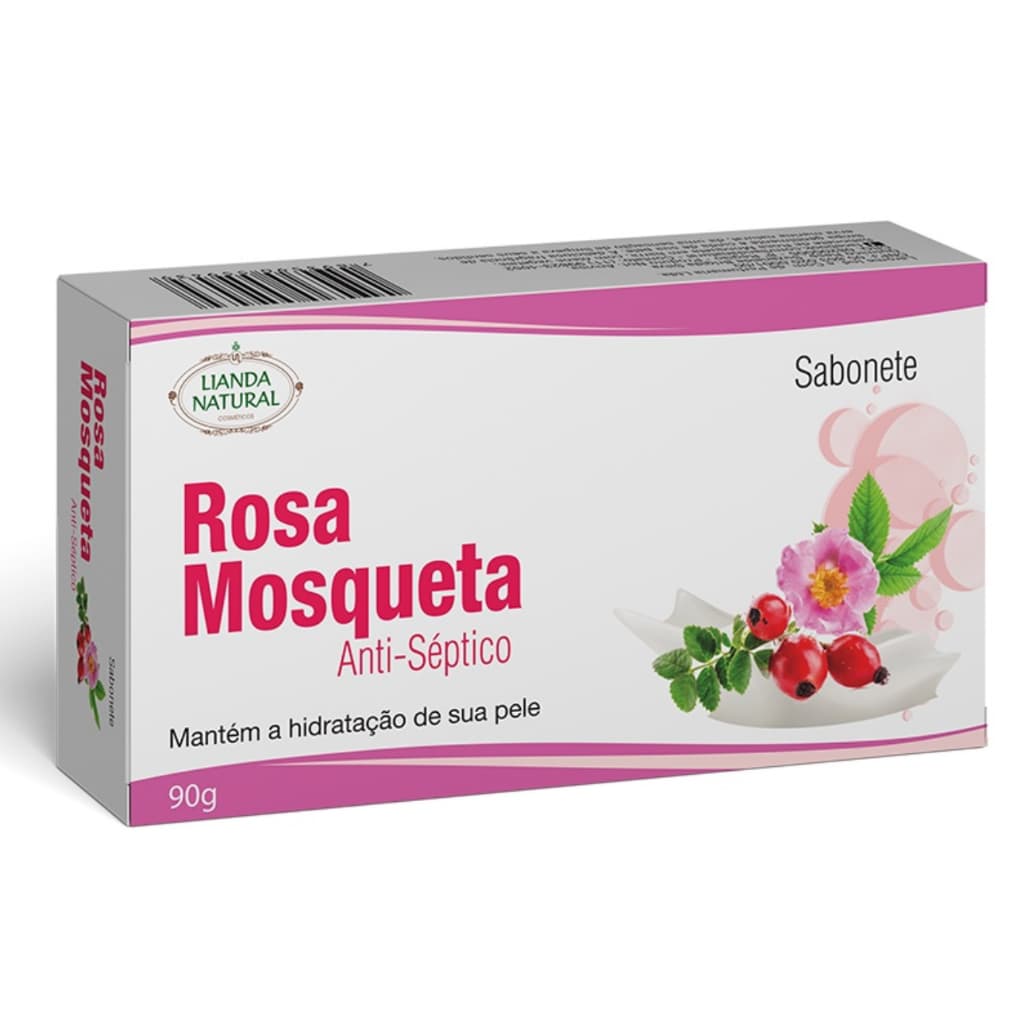Sabonete Rosa Mosqueta Natural Anti-Séptico 90g Lianda