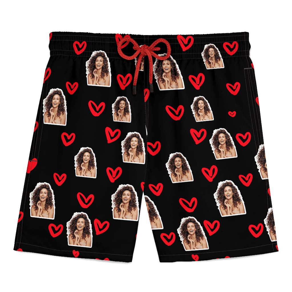 Short personalizado com foto e corações Praia Academia