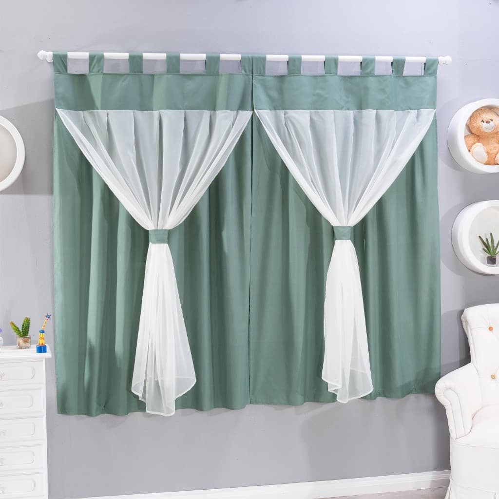 Cortina para quarto 2,00 x 1,70 voal forrada bebê infantil menino e menina