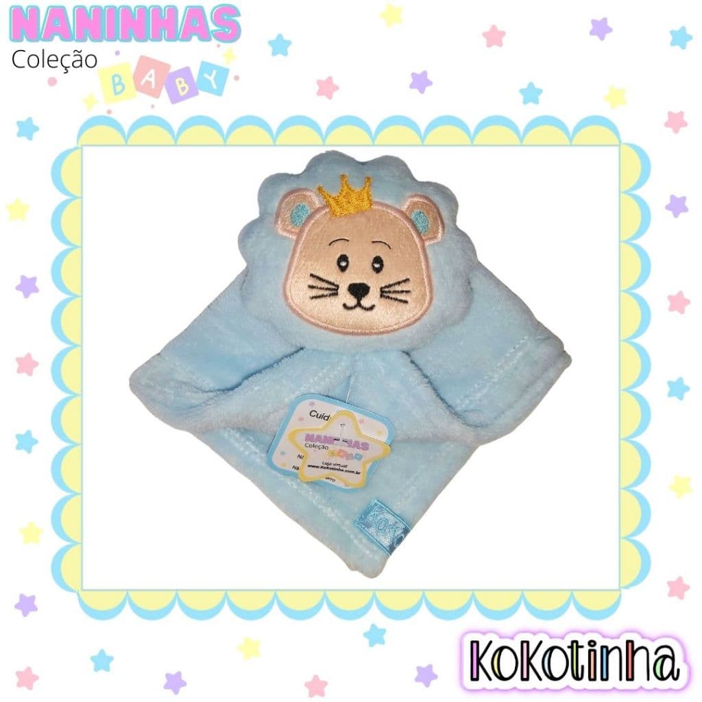 Naninha para bebês - naninha Leão Rei - mantinha com leãozinho para meninos - Rei leão azul bebê