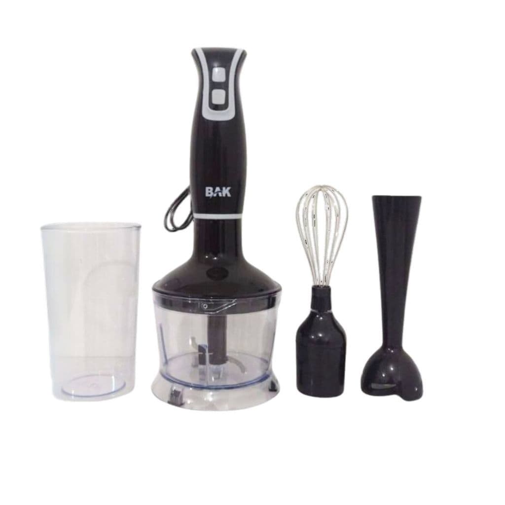 Mixer Portatil 3x1 250w Batedor Potente Triturador Bak Preto