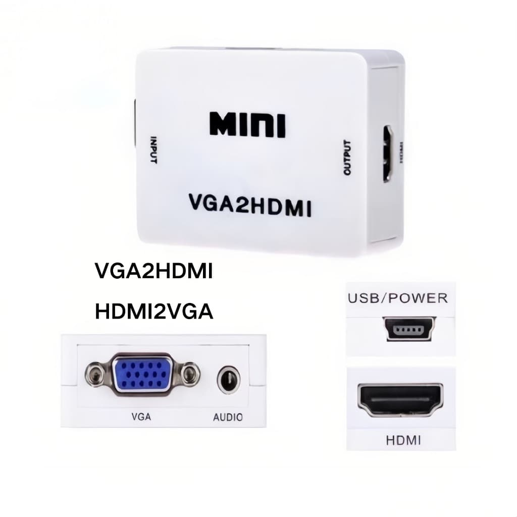 Adaptador mini conversor de video Vga para Hdmi 1080p Vga2hdmi,Hdmi2vga