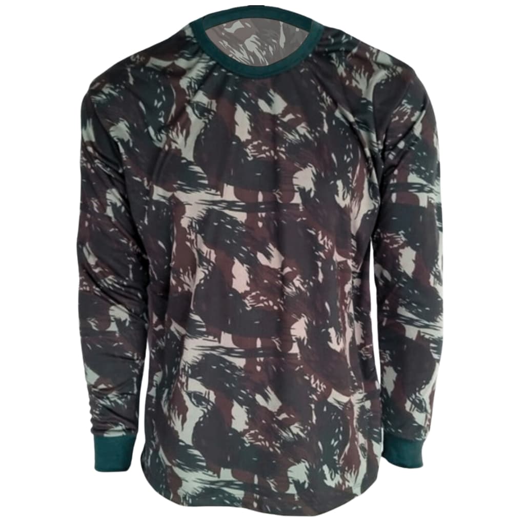 Camiseta Camuflada Padrão Exército - Manga Longa - Dry fit