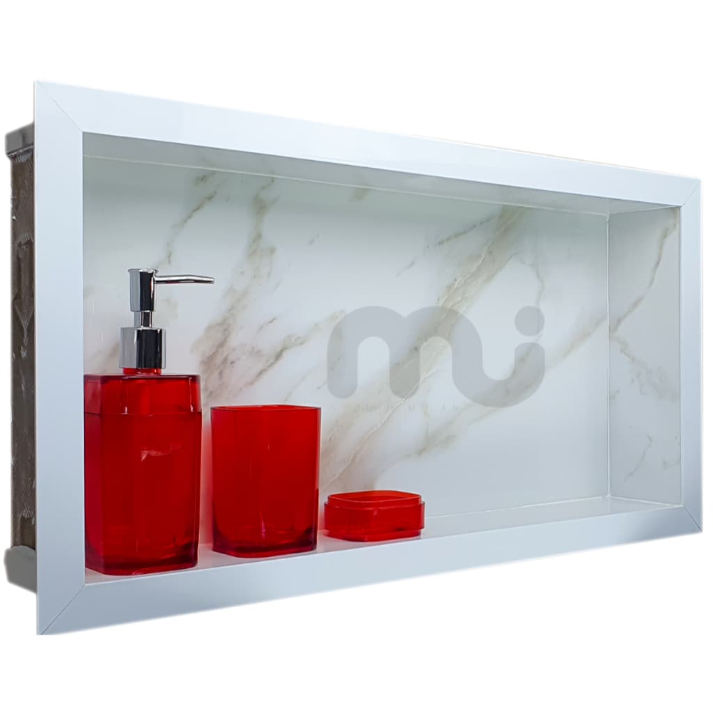 Nicho De Porcelanato Carrara Gold 60x30x7 Para Banheiro O Único Que Não Empoça Água No Fundo