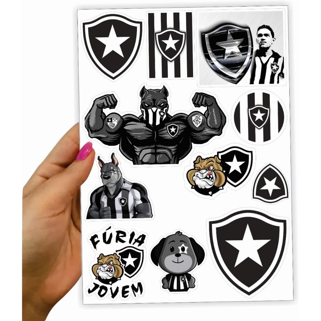 Cartela Adesivo Decorativo Parede Botafogo Rj Futebol Caderno Notebook Decorativo Quarto Sala Geladeira Cama