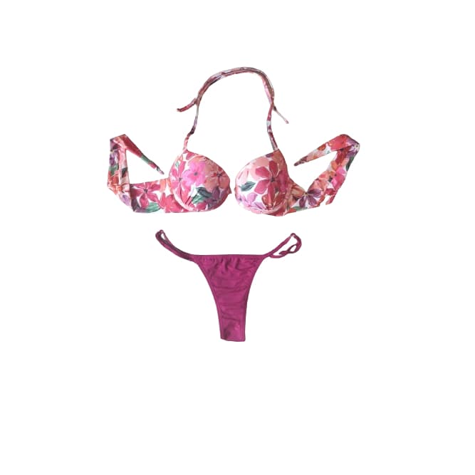 Conjunto Biquini Com Bojo Marquinha Calcinha Regulagem