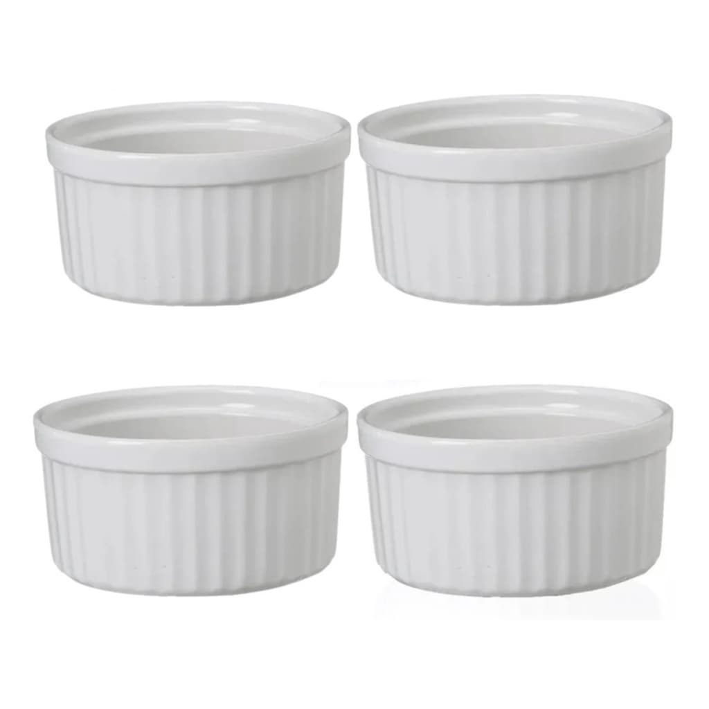 Kit 4 Ramekin Grande 275ml Porcelana Gourmet Food