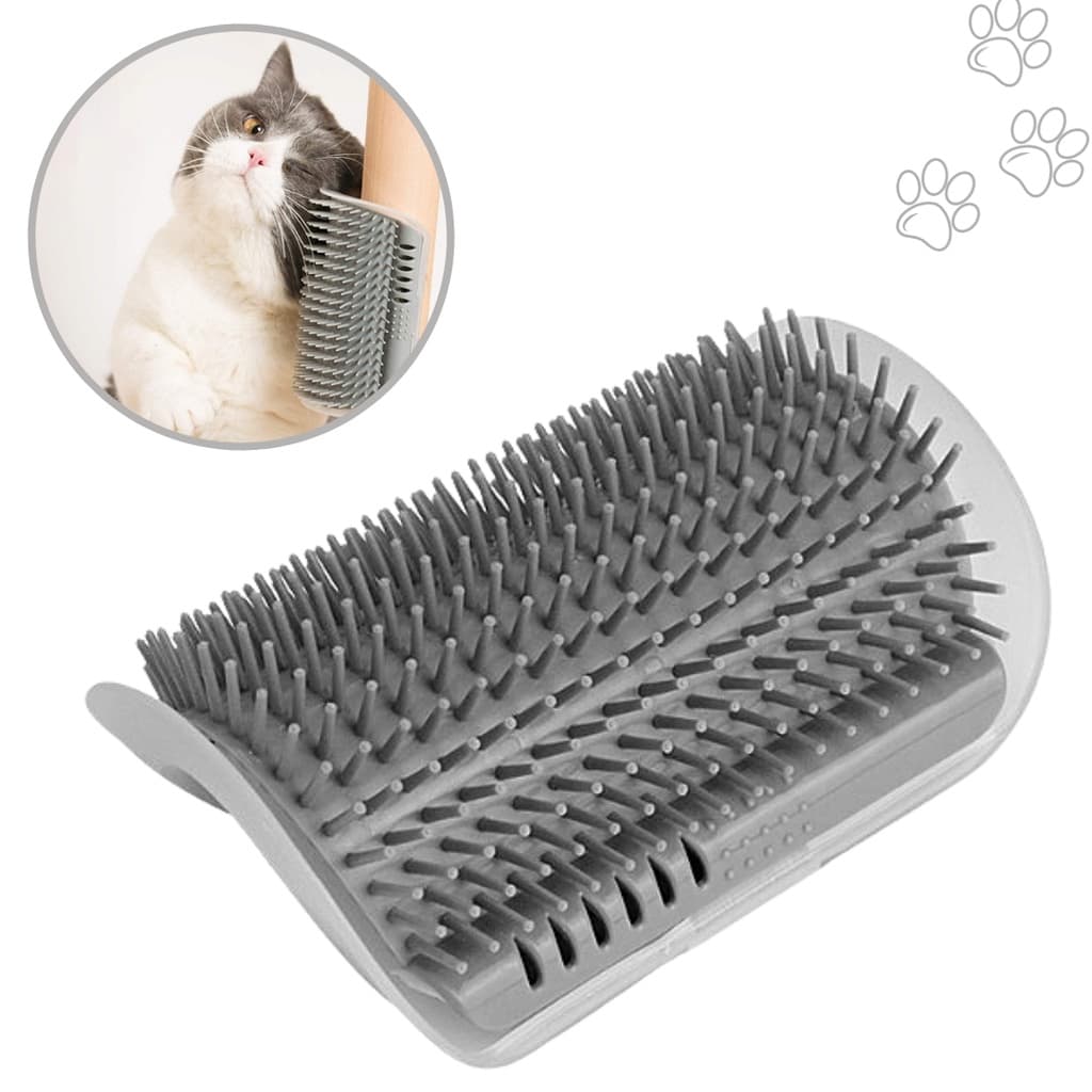 Escova Massageadora Para Gato Com Erva Catnip Coçador Tira Pelos e Massageador