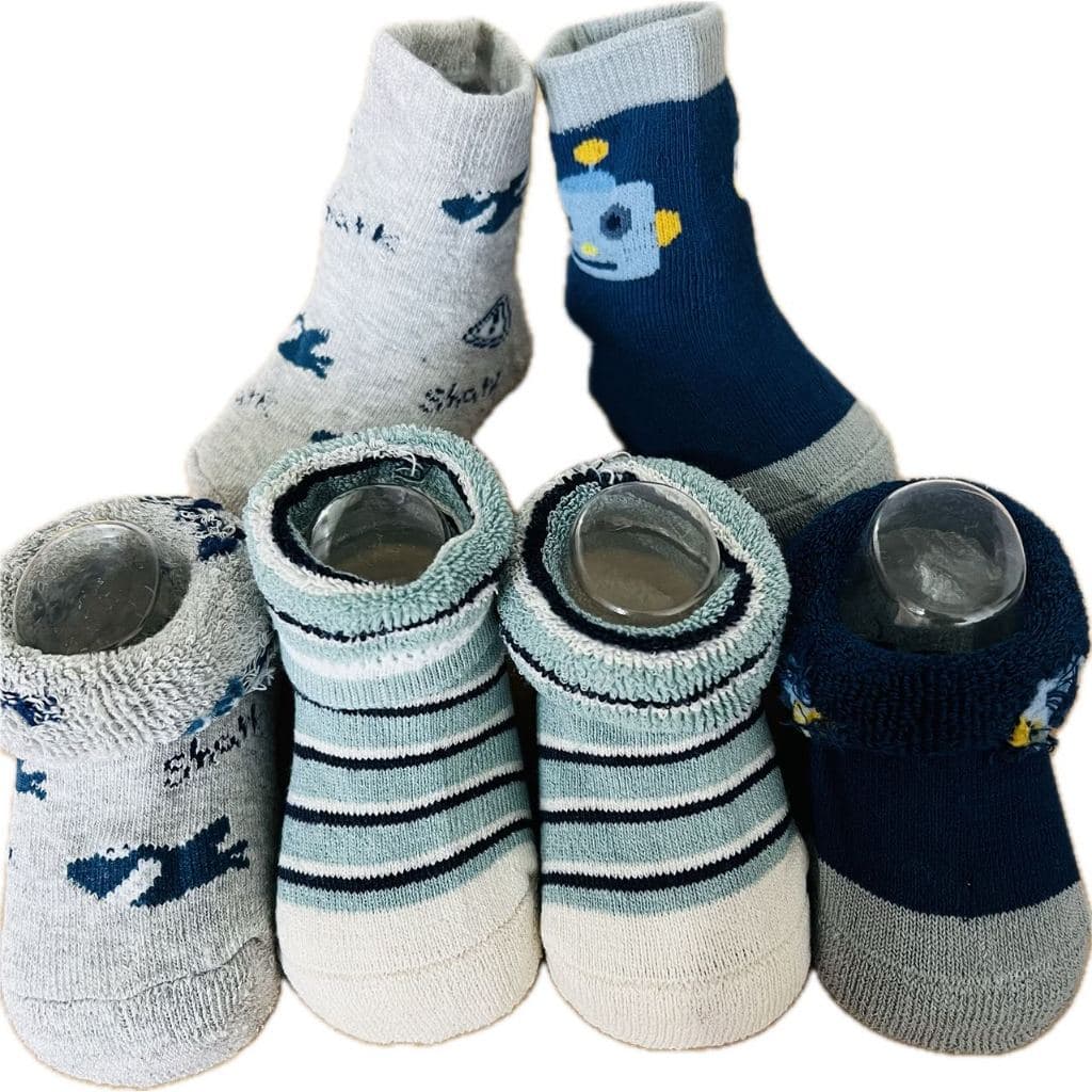 Kit 3-12 pares de Meia infantil macias grossa Menino COM/SEM antiderrapante W03