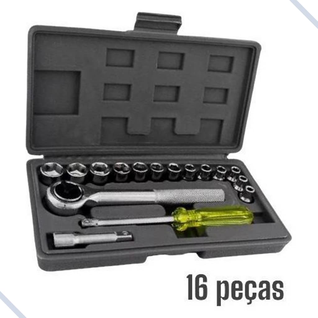 Jogo De Soquete Com Catraca 1/4" - 16 Peças