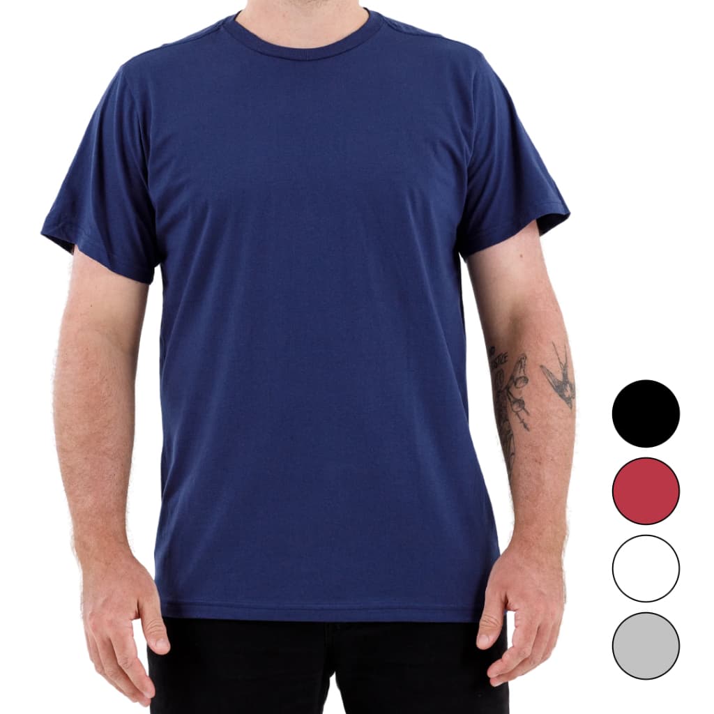 Camiseta Masculina Marinho Lisa Básica 100% Algodão