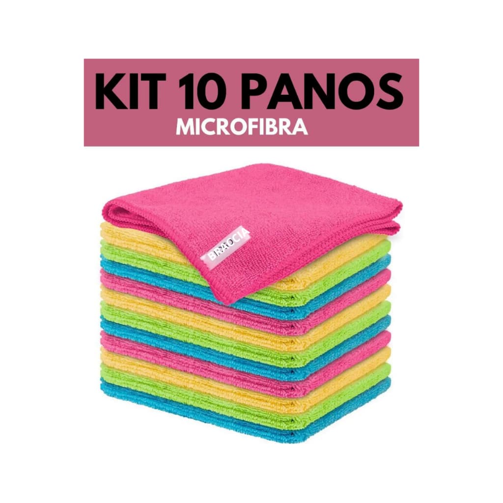 Kit 10 Pano de Pia Super Absorvente Microfibra Cozinha para Limpeza em Geral 30x30
