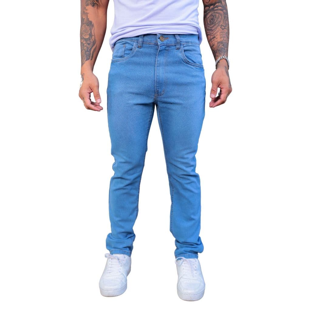 Calça jeans Slim básica masculina C/Elastano