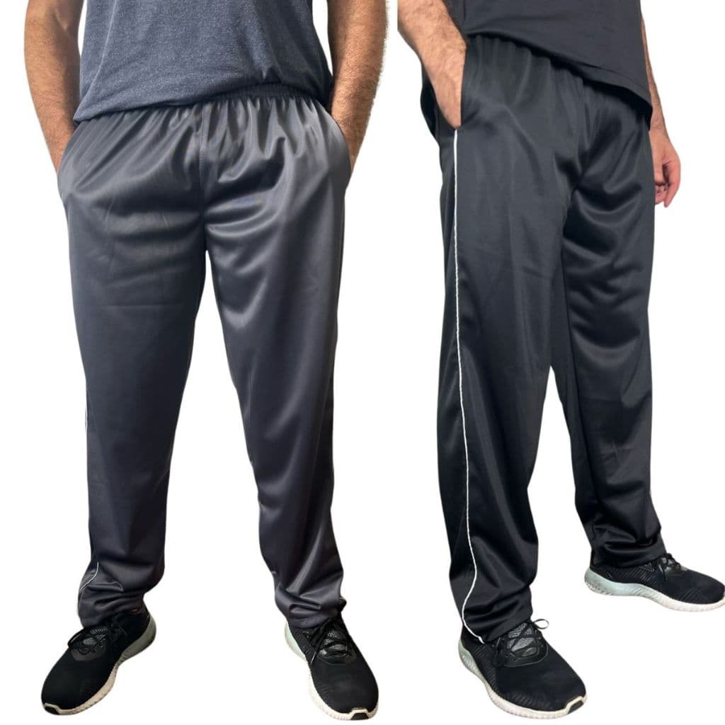 Kit 2 Calça Flanelada  Masculina Helanca Agasalho Adulto Chimpa Inverno c/Bolso lateral