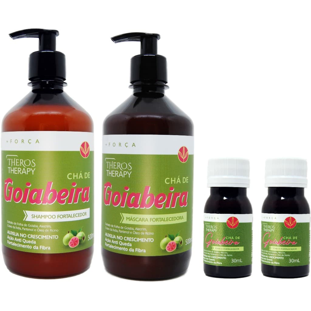 Kit Capliar Chá Goiabeira Theros Therapy Fortificante Tratamento crescimento e antiqueda com Vita C
