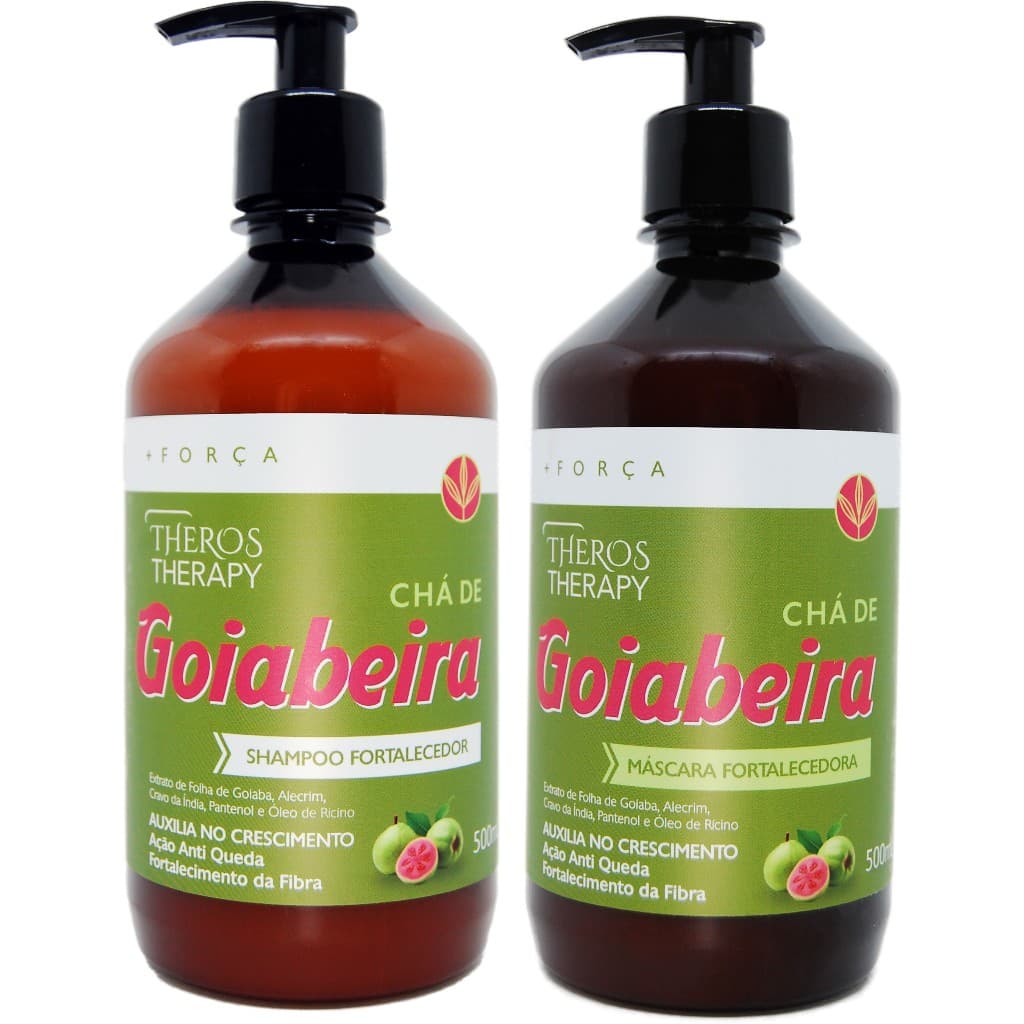 Kit Chá Goiabeira capilar Theros Therapy Shampoo Máscara Fortificante crescimento antiqueda  Vita C