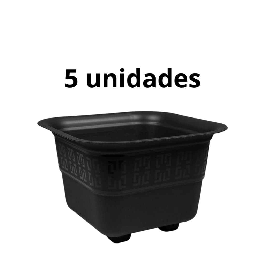 Kit 5 Und Vaso Quadrado Preto M de 6L Horta Planta Casa Jardim Mudas Vaso De Plástico Para Flores