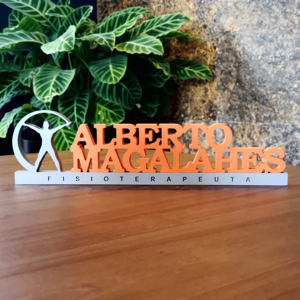 Placa de Mesa Decoração Nome Personalizado Fisioterapeuta Pilates Yoga Pvc