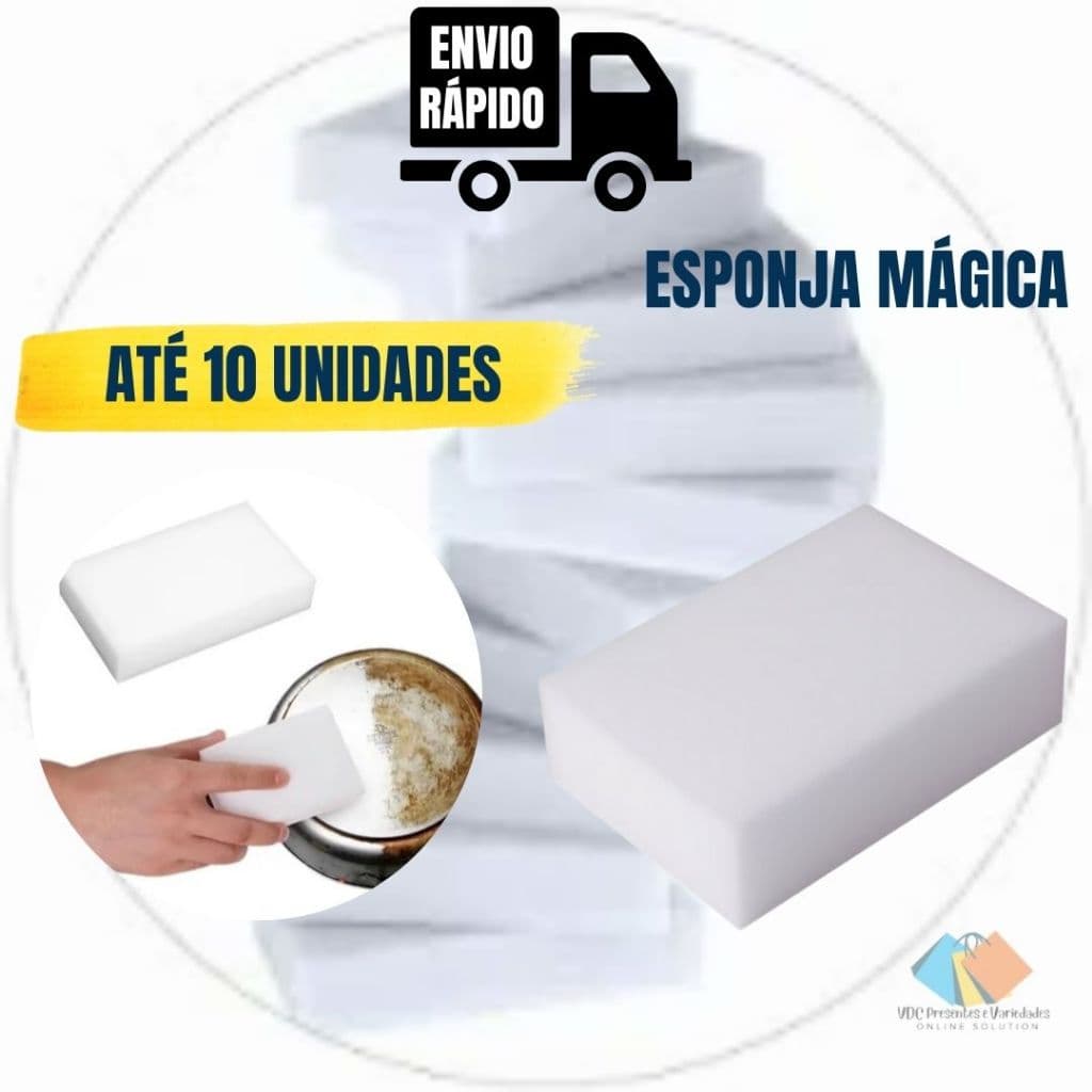 Kit 03, 05 E 10 Unidades Esponja Bucha Magica Tira Manchas Limpa Panela Inox Parede Casa Barato Pratica