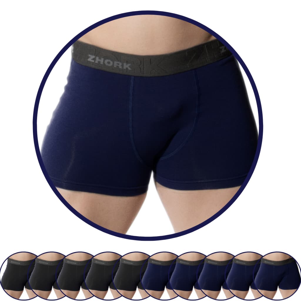 Kit com 10 Cuecas Boxer Microfibra Forro 100% algodão Box P ao GG Lisas Masculino original