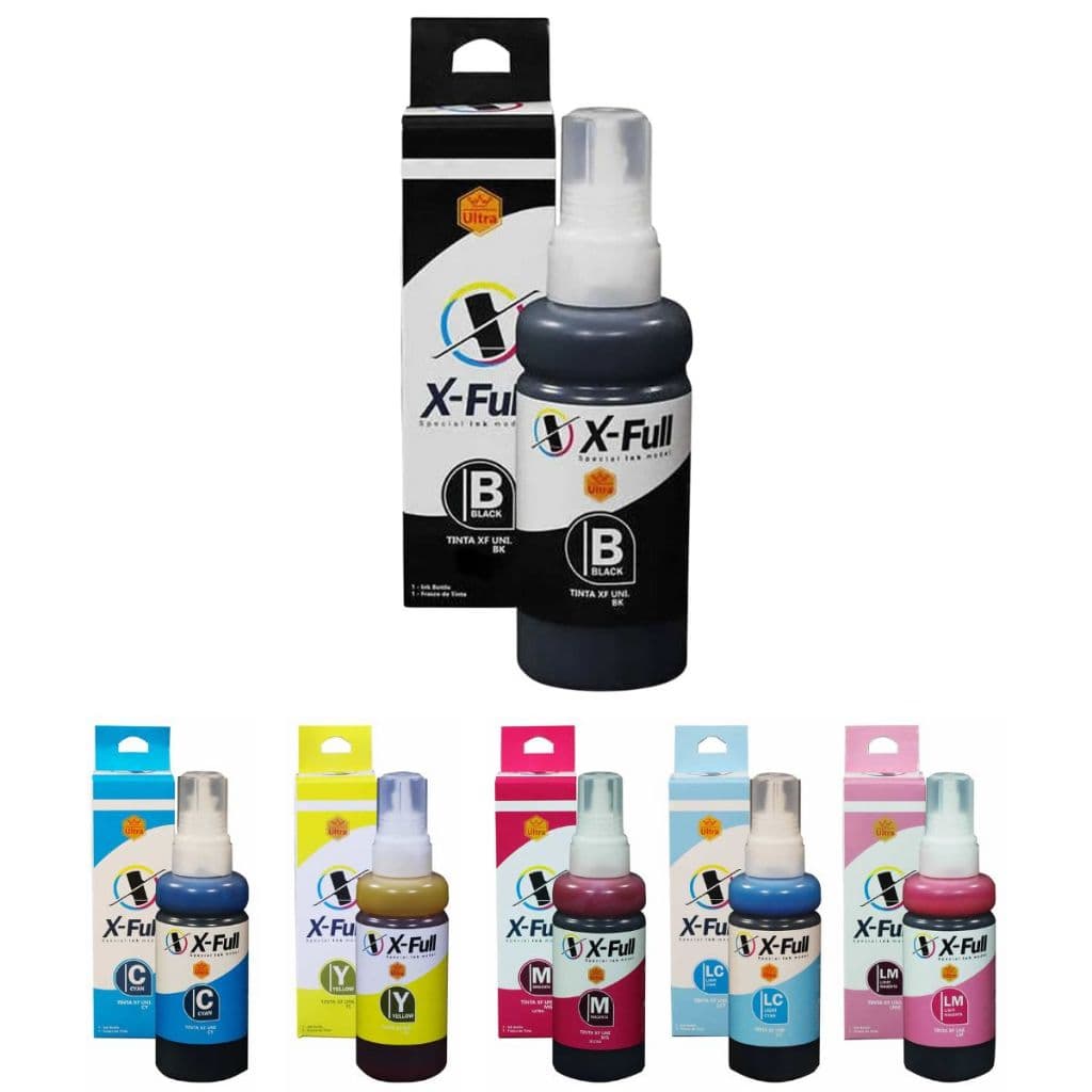 Tinta Corante Compatível Marca X-Full para L220 L365 L375 L395 L475 L575 L800 L1300 Refil 100ml