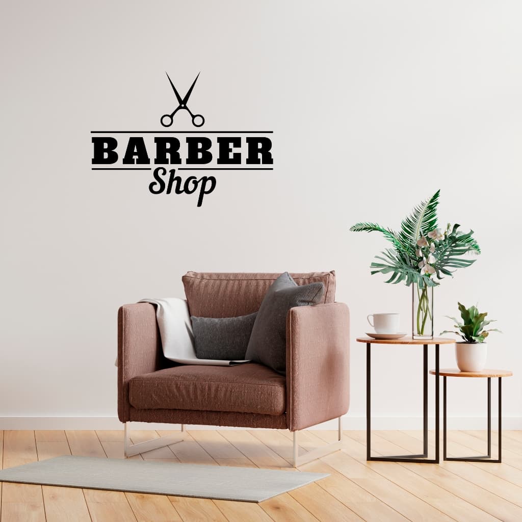 Adesivo de Parede Logo Barbearia Barber Shop