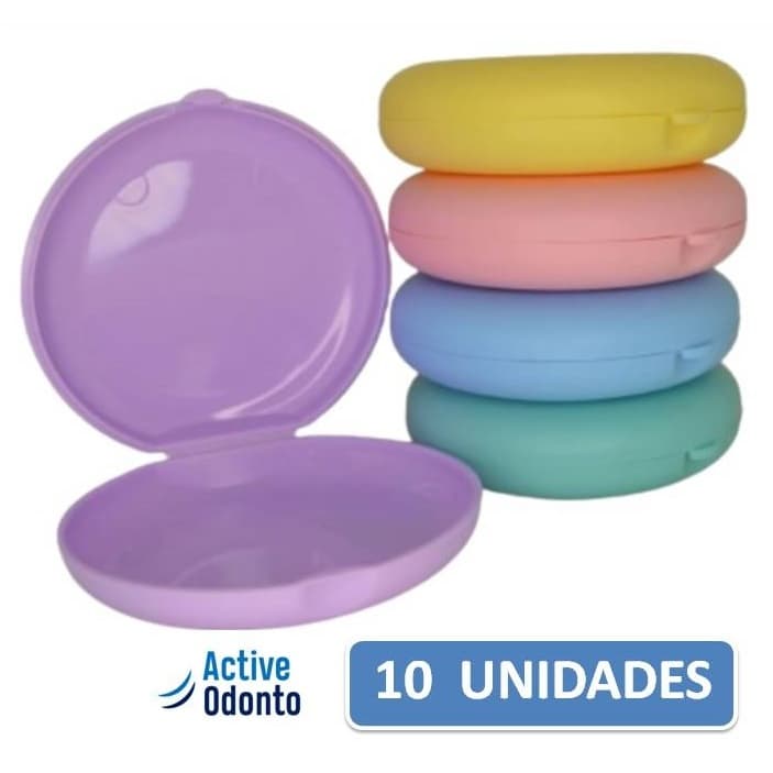 Kit 10 Caixa Active Cores Pastel Sortidos para Alinhadores e Aparelhos Ortodônticos