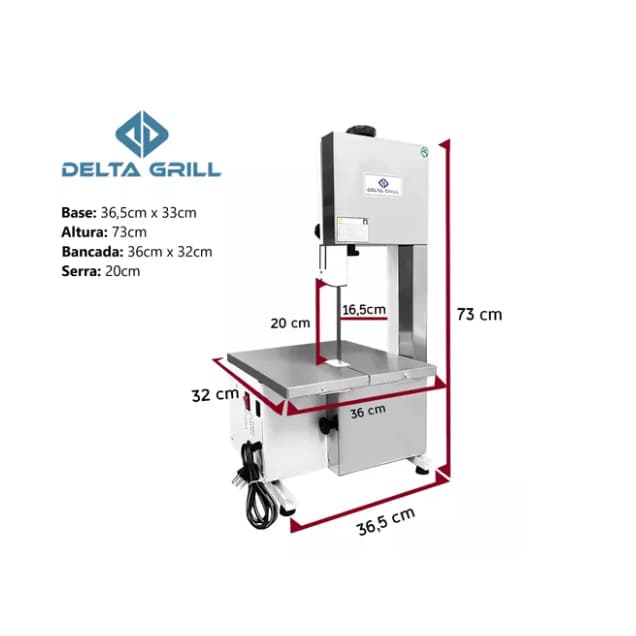 Serra Fita Bancada Açougue Carne Osso 1,46m 1/3cv Bivolt
