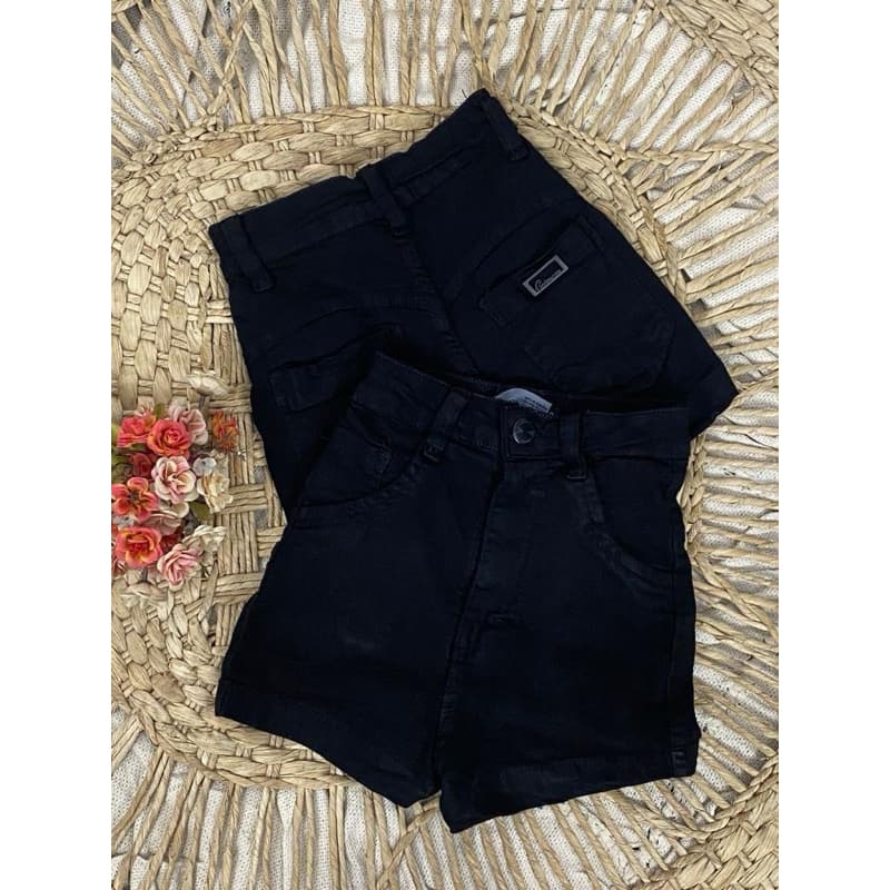 Short bainha preto bainha - short jeans feminino preto liso  basico cronicas