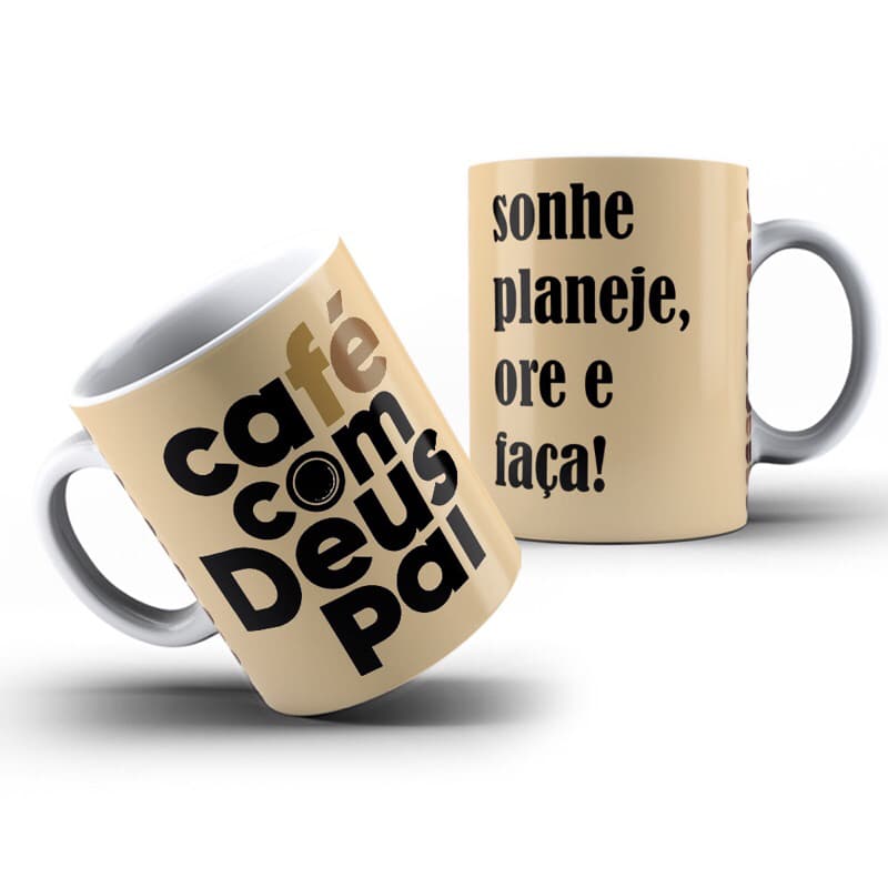 Caneca personalizada- café com Deus pai-