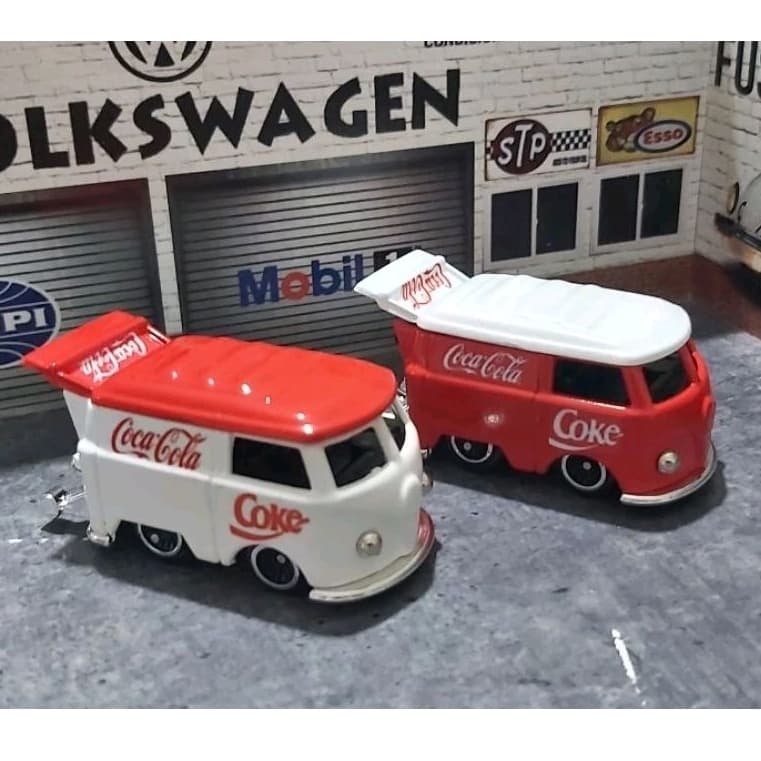 VW KOMBI COOL A DUPLA COCA COLA CUSTOM MARCA CANDIDE NÃO É HOT WHEELS TAMANHO 6CM ESCALA 1.64 VENDIDAS SOMENTE JUNTAS