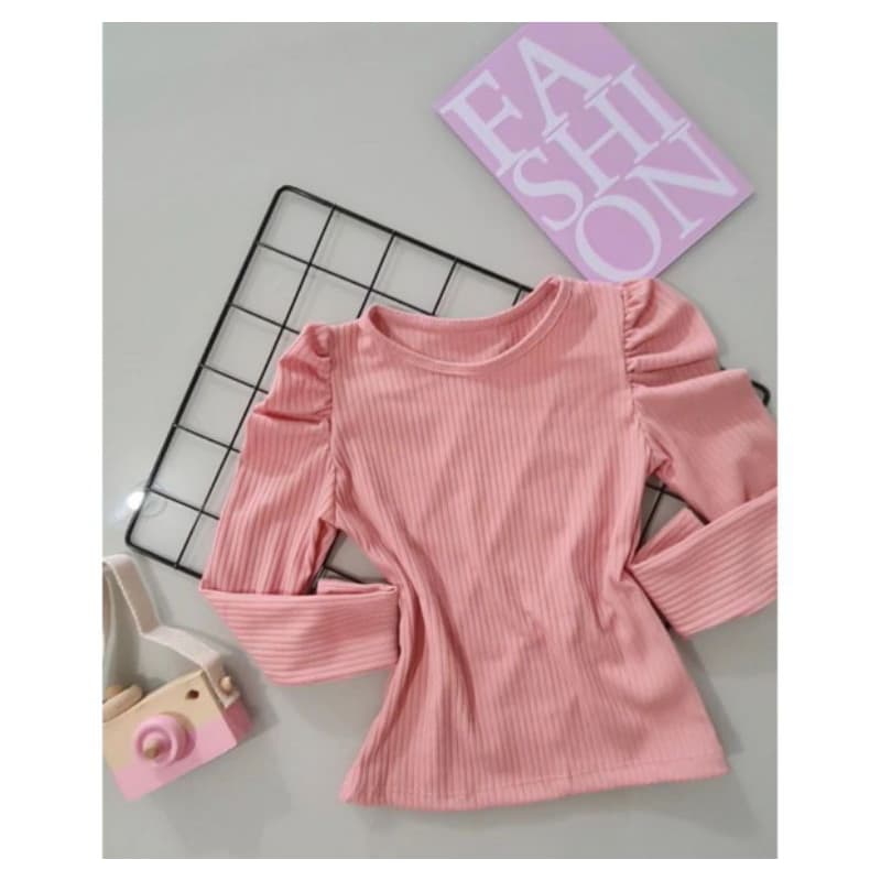 Blusa infantil manga longa princesa tecido canelado de algodão.