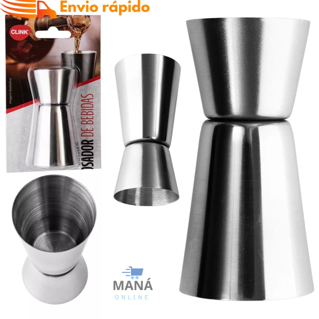 DOSADOR DUPLO DE BEBIDAS AÇO INOX  25ML/50ML DRINKS