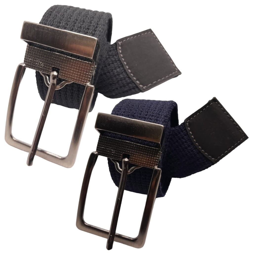 Top Kit 2 Cintos em Lona Premium Masculino C/Regulagem em Ilhões Fivela Grande