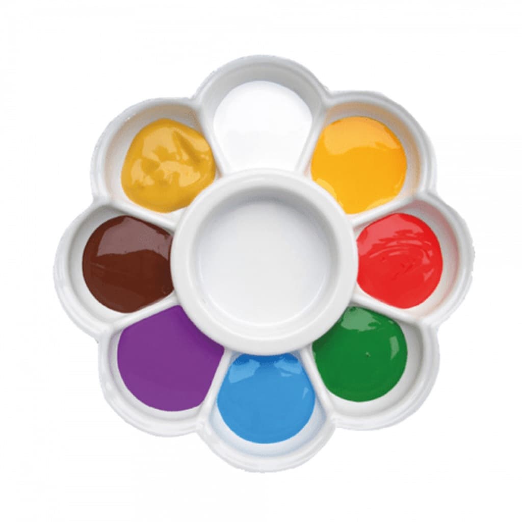 Combo Bandeja Godê Flor Paleta de Tintas 8 Compartimentos Pintura - Condor