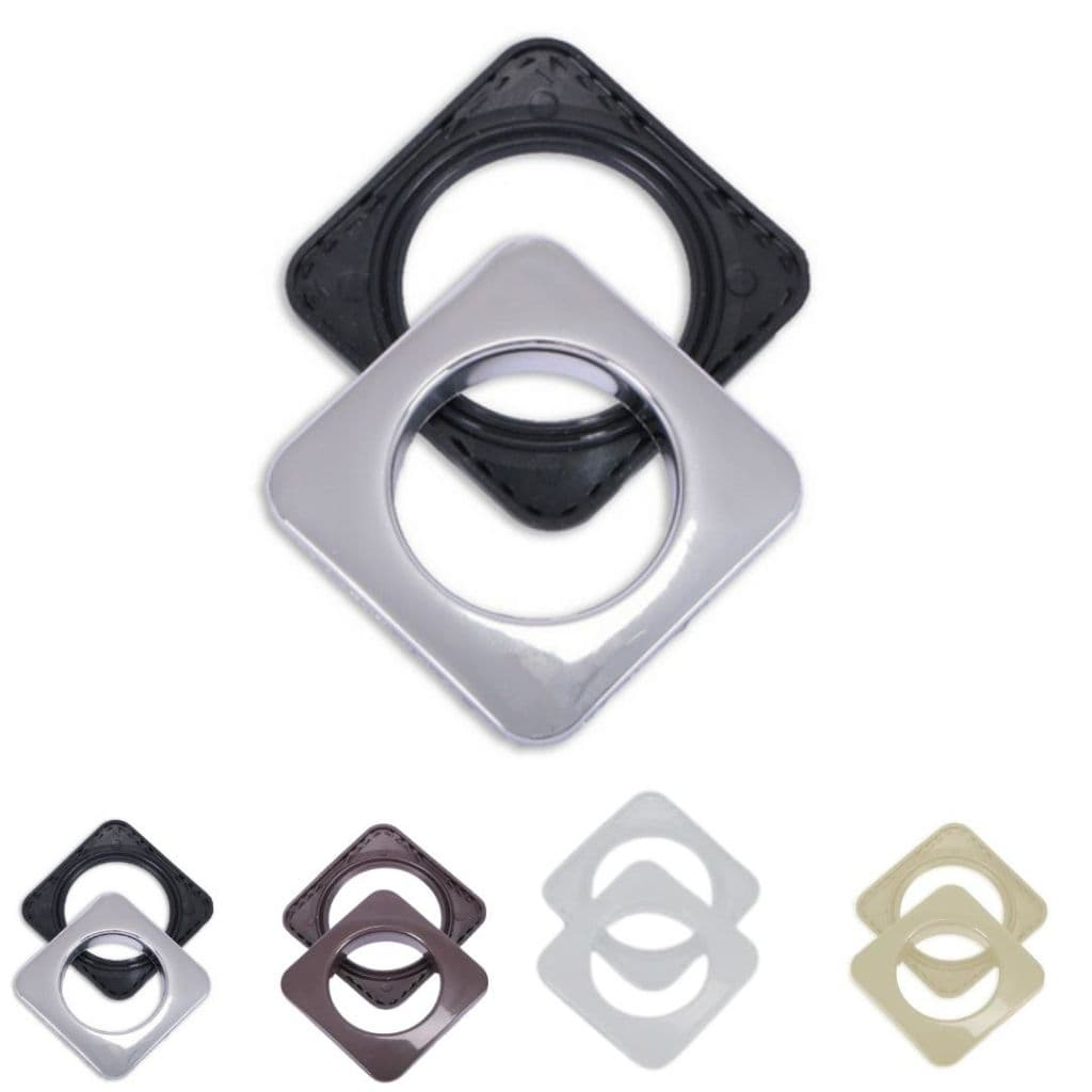 10 Ilhós De Cortina/varão Quadrado Cromado Argola 19mm/28mm