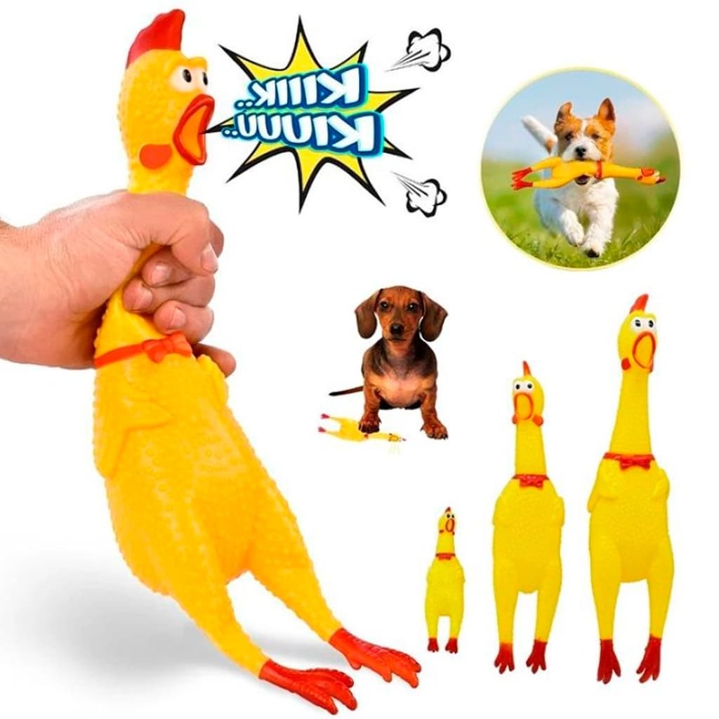 Galinha Frango Borracha Mordedor Cachorro Pet Faz Barulho / Brinquedos Cachorros 40cm