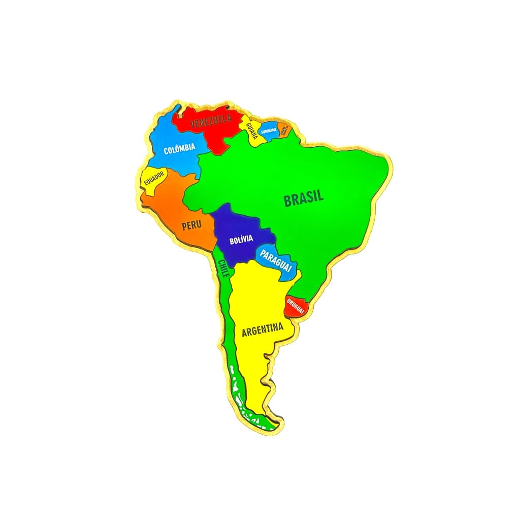 Mapa da América do Sul Quebra-Cabeça, Educativo, Países e Capitais