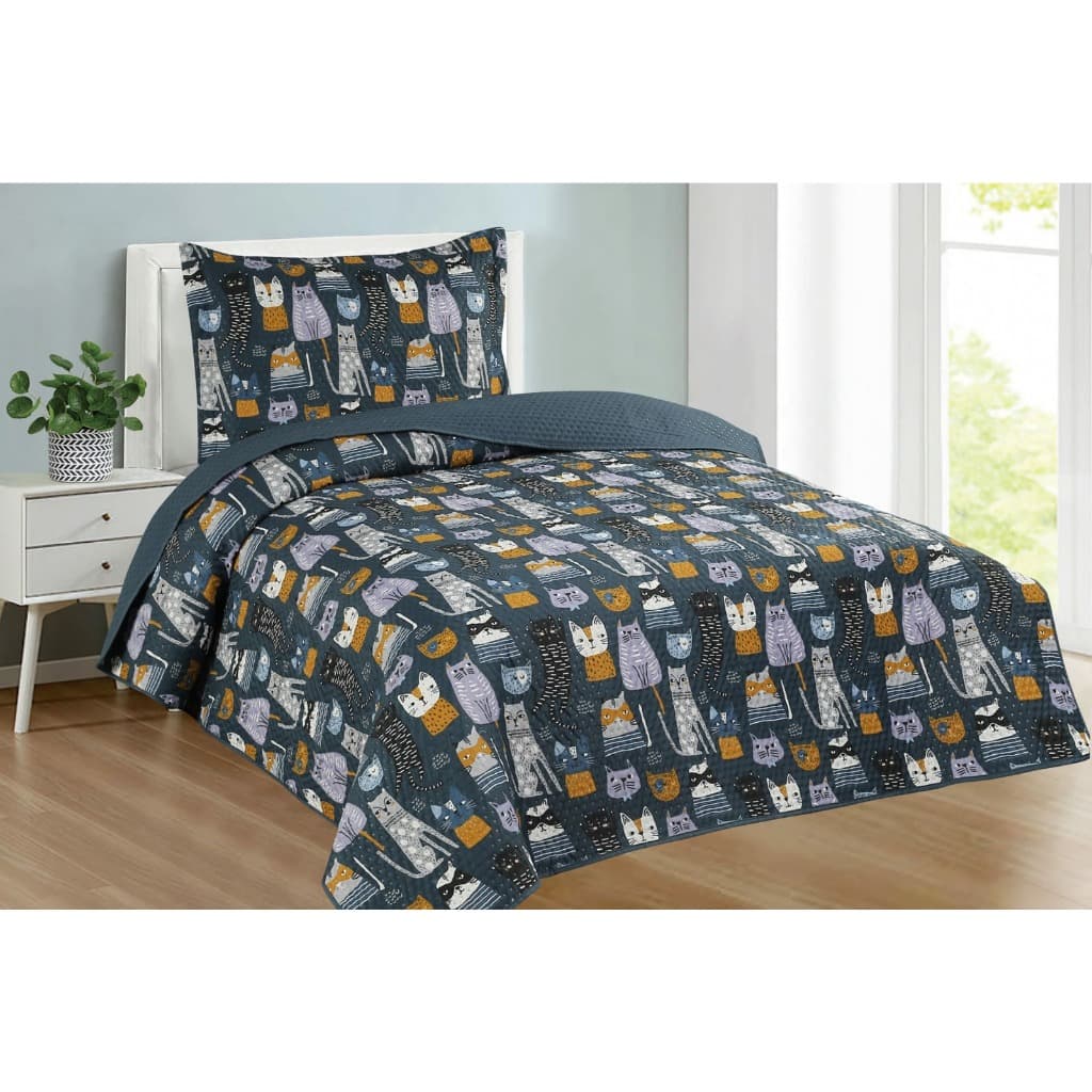 Colcha Cobre Leito Solteiro 2 Peças Estampado Masculino