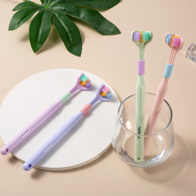 Escova De Dente 3 Lados Oral Odonto Higiene Lançamento Bucal Limpeza Moda Boca