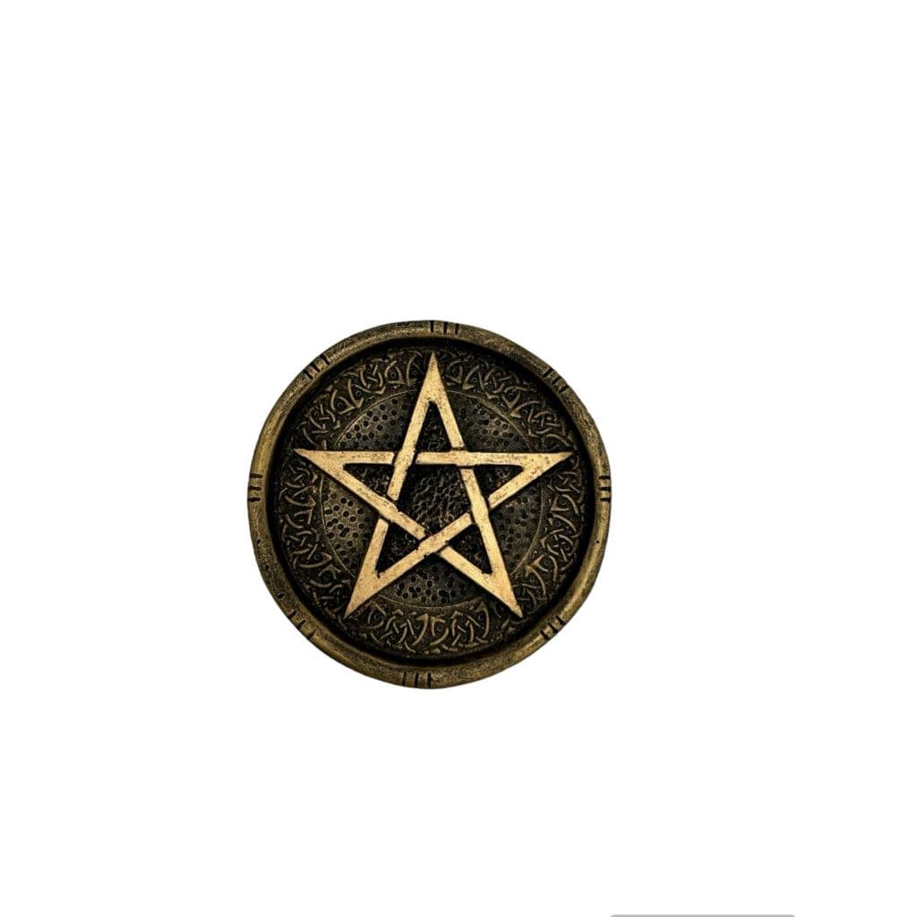 Incensário Redondo Pentagrama 10cm Wiccaa Exclusivo Dr