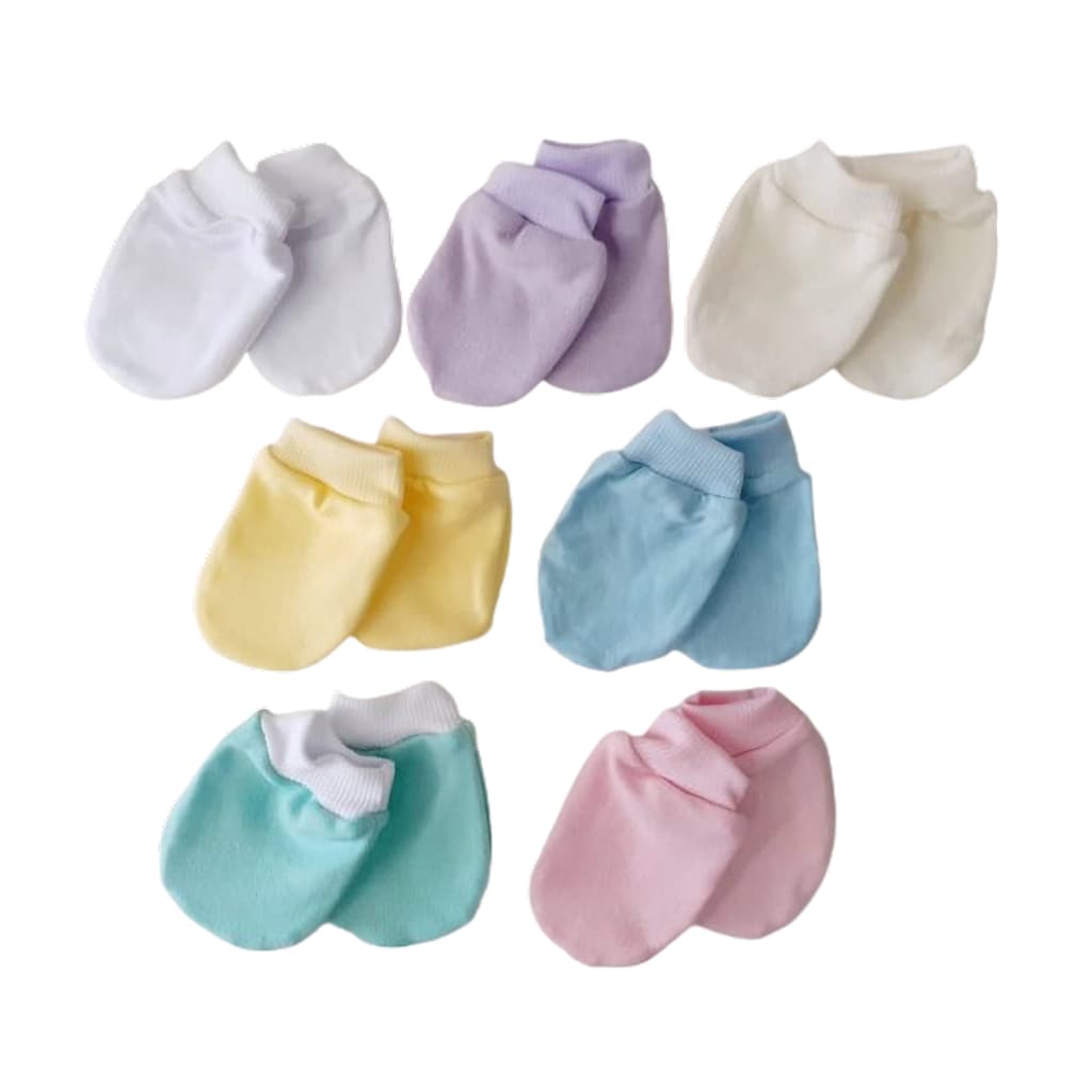 5 Pares De Luvinhas Recém Nascido Maternidade  para Bebês 100% Algodão - Pague 5 e Leve 6