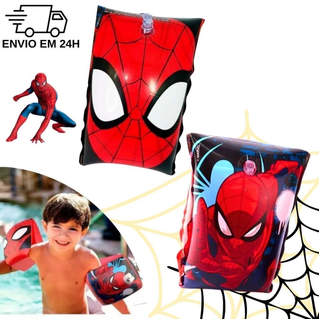 Boia de braço inflável infantil homem aranha marvel masculino para lazer diversão