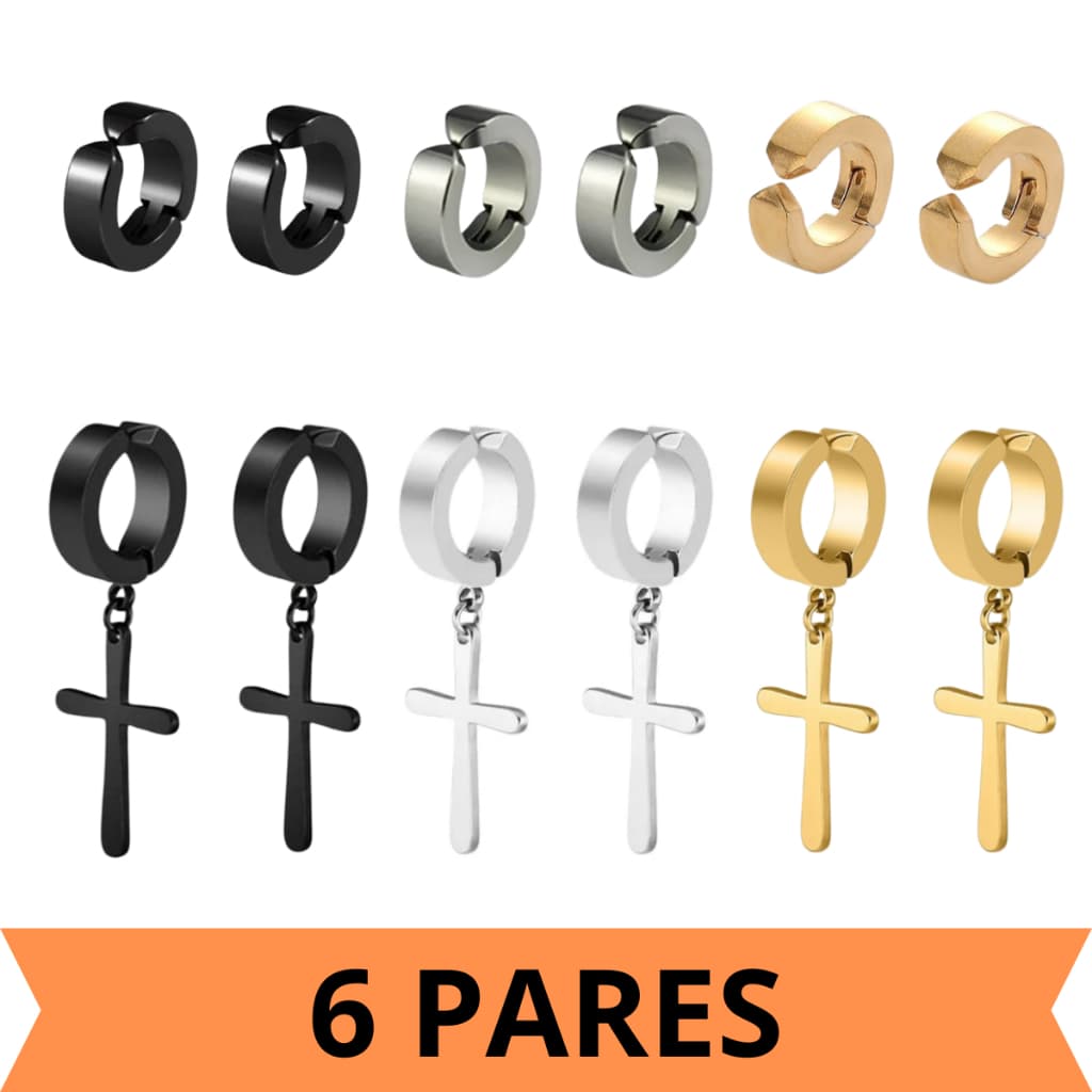 Kit 6 Pares Brinco Pressão Aço Inox Antialérgico Unissex Brinco Pressão Masculino Frete Gratis