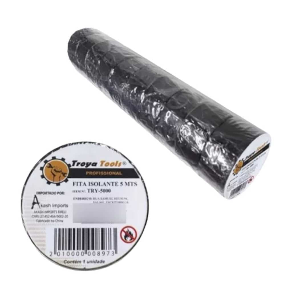 Fita Isolante 5m X 19mm Pacote Com 10 Unidades